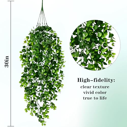 Waipfaru 8Pcs Fake Hanging Plants 2.7FT Fake Plants Fake Vines Greenery | UV Resistant Faux Outdoor Plants Ivy Vines for Modern Boho Patio Outdoor Indoor Party Wall Porch Gazebo Aesthetic Decor - color: Photos Ivy Vines, size: 8Pcs Plants