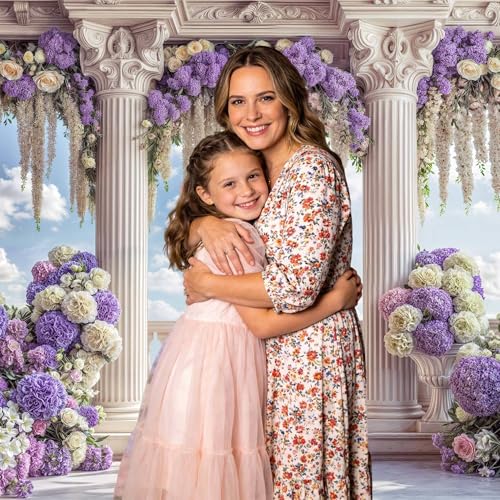 6 x 4 ft Wedding Floral Backdrop Purple Flower Wall Photography Backdrops for Wedding Bridal Shower Engagement Anniversary Party Cake Table Decor Photo Background Booth Studio Wall Decor Banner - color: Multi03, size: 6X4FT