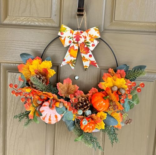 32 Pack Fall Berry Stems, Fall Floral Picks and Sprays 8 Inch Orange Artificial Berry Branches for Autumn Thanksgiving Home Decorations