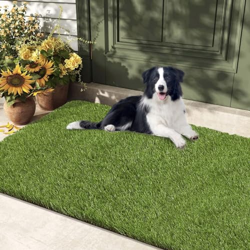 HEBE Artificial Grass Turf Mat 20"x30", Fake Grass Pee Pad for Potty Training,Washable Reusable Turf Carpet Dog Grass Patch for Dogs Potty, Lawn, Balcony, Indoor Outdoor - size: 20''x30''