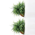 Faux Boston Fern with Hanging Basket – 18in Fake Hanging Fern, Lifelike Artificial Plants for Outdoors, Wall-Mount Décor for Porch, Patio, Balcony, or Garden (2, Green)
