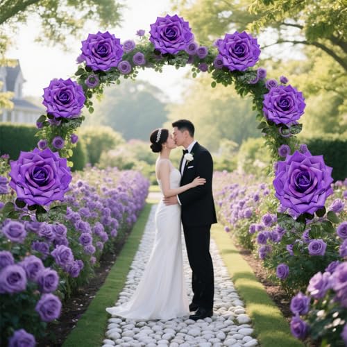 1 PCS 42-inch Giant Rose Large Decorative Flower, Wedding Window Display Background Decoration Rose, Valentine's Day (Lilac) - color: 06 Rose