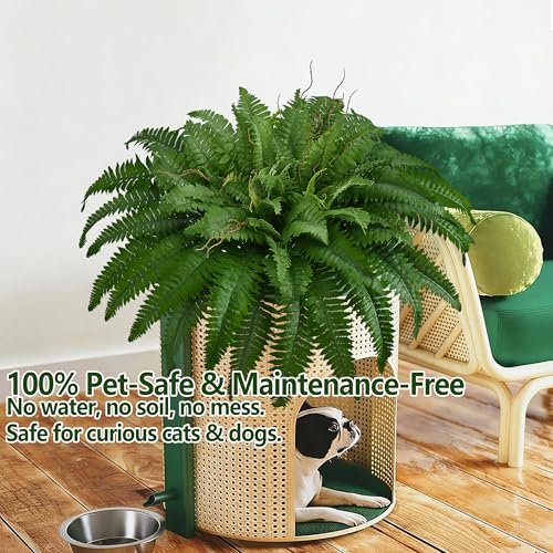 42In Artificial Boston Ferns Bush, Set of 2 Large Faux Ferns Plants, 79 Branches Fake Ferns for Home Living Room Decor, Indoor and Outdoor. - size: 2 PCS-42"