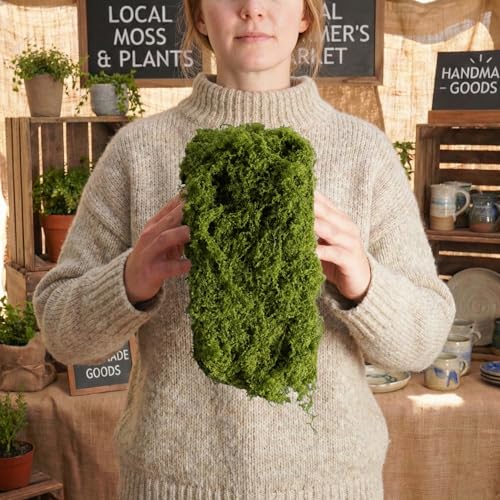 USMOLA Fake Moss Mat, Artificial Moss Table Runner for Wedding Decor Table Centerpieces Fairy Garden Crafts Indoor Green Faux Grass Wall Decor (Green: 4x47Inch / 10x120cm) - color: Green: 4x47inch / 10x120cm
