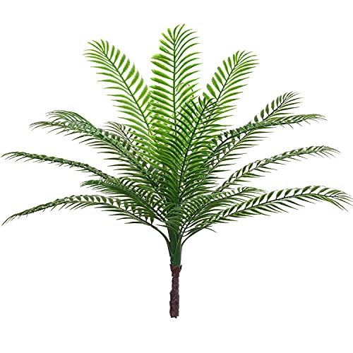 CATTREE Artificial Palm Tree Plant, Fake Tropical Plants with Faux Greenery Plastic Leaves Shrubs Boston Fern Bushe for Indoor Outdoor Modern Decoration in Pot for Home Garden Office Wedding Décor - color: Tropical Palm Plants 1pcs