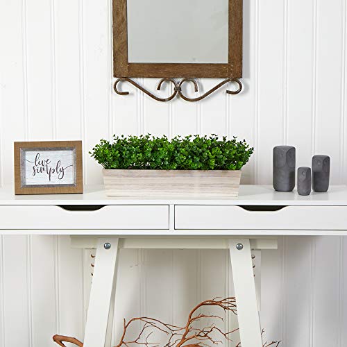 19in. Eucalyptus Artificial Plant in Decorative Planter - size: 19 in. W x 5 in. D x 8 in. H