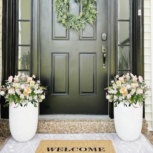 CISDUEO Artificial Wildflowers Flowers Silk Spring Floral Stems Arrangements Pink Poppies Flowers Daisies Faux Wild Flower Bundles Bouquet for Party Indoor Home Vase Wedding Table Summer Decoration - color: Pink, White, Green