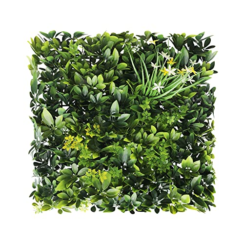 ECOOPTS 20"x20" Faux Ivy Privacy Fence Screen Artificial Boxwood Panels Topiary Hedge Plants for Indoor Outdoor Decoration, #6 Mixed Leaves, 6 Packs - color: #6 Mixed Leaves, size: 20"x20"