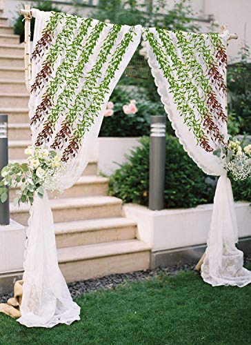 Artificial Hanging Vine, 10 Pcs Weeping Willow Plastic Plants Greenery Leaves Faux Ivy Garland Fake Plant UV Resistant Indoor Outdoor Garden Door Wall Baskets Wedding Party Table Decoration Green Red - color: Hanging Willow-red-10 Pcs