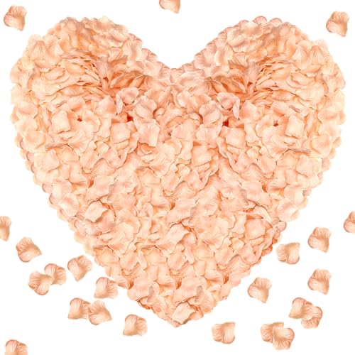 Pyrrhiax 1000Pieces Rose Petals, Artificial Flower Petals Fake Rose Petals for Romantic Night,Wedding,Proposal Anniversary Flower Decorations(Flesh Pink) - color: Flesh Pink, size: 1000pcs
