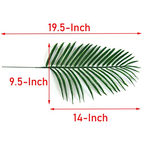 HANDIC 12pcs Artificial Palm Leaves Tropical Plant Outdoor UV Resistant Faux Fake Palm Fronds Plants Greenery Flowers for Home Kitchen Party Arrangement Wedding Decoration