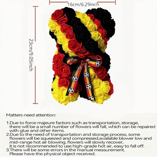 Germany LED Artificial Rose Flower Bear, Valentine's Mother's Day, Christmas, Birthday,Thanksgiving Party Anniversary Girl Friend Wife Light Strips and Greeting Cards (DE) - color: De