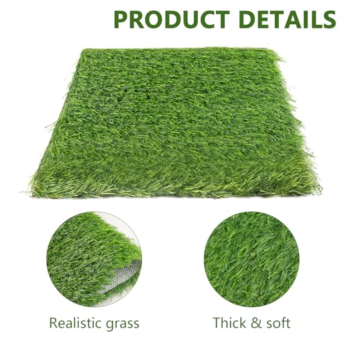 12Pack Chicken Nesting Pads, 12'x12' Nesting Box Pads Artificial Grass Washable Chicken Coop Bedding Laying Rug Fake Turf Mats Grass Carpet Garden Lawn for Hen & Small Pets (12PCS)