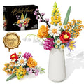 Flowers Bouquet Building Set, 1070PCS Wildflower Botanical Collection, Artificial Plant Flower Kit Toy for Adults Kids Women Her, Home Decor Gift for Birthday, Christmas, Valentines(No Vase)