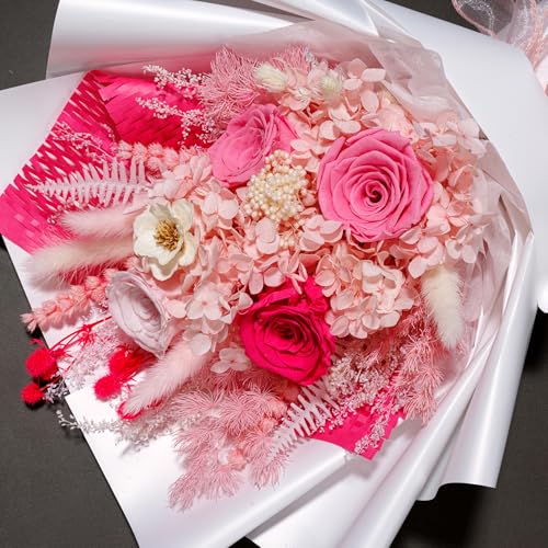 Bonsion Preserved Flowers Gifts for Women, Flower for Delivery, Light Pink Roses Gifts fo Her, Preserved Roses Bouquets, Birthday Gifts for Grandma, Mothers Day Flowers for Wife - color: Light Pink
