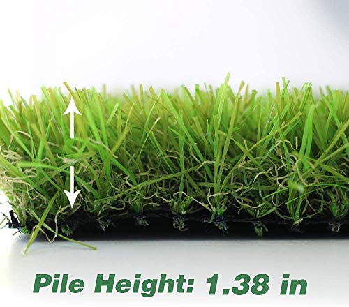 Fas Home Artificial Grass Turf 1.38" Custom Sizes, Fake Grass Indoor Outdoor Rug Synthetic Lawn Carpet,Faux Grass Landscape for Décor,Astroturf for Dogs with Drain Holes (3FTx6FT) - color: 3ft, size: 3FTx6FT