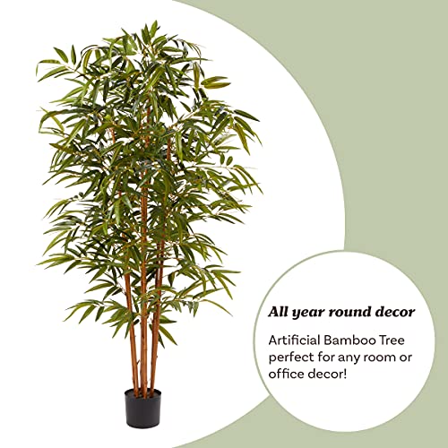 Artificial Bamboo Tree - 6FT Fake Plant with Adjustable Leaves and Pot - Faux Plants Indoor for Home, Restaurant, or Office Décor by Pure Garden