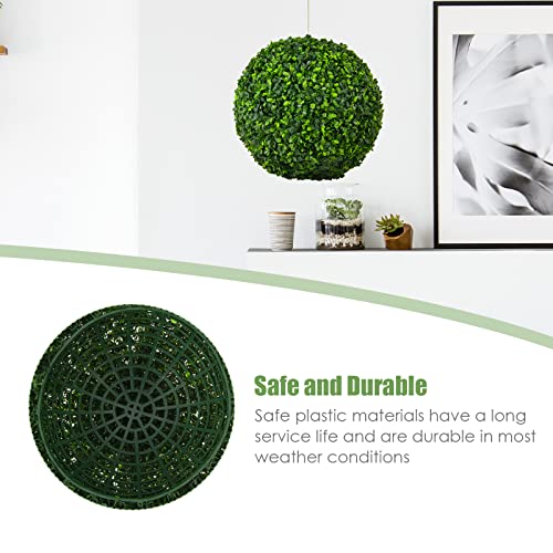 Goplus 2 PCS 15.7 Inch Artificial Plant Topiary Ball, Round Faux Boxwood Balls Outdoor, Garden Spheres Decorative for Front Door, Porch, Backyard, Balcony, Patio, Wedding and Home Décor - size: 15.7 Inch