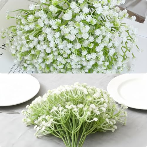 100 Pcs Baby's Breath Artificial Flowers, Gypsophila Flowers, Fake White Baby's Breath Flowers Bulk for Wedding Floral Arrangement Party Decor - color: 100pcs-babys Breath Artificial Flowers