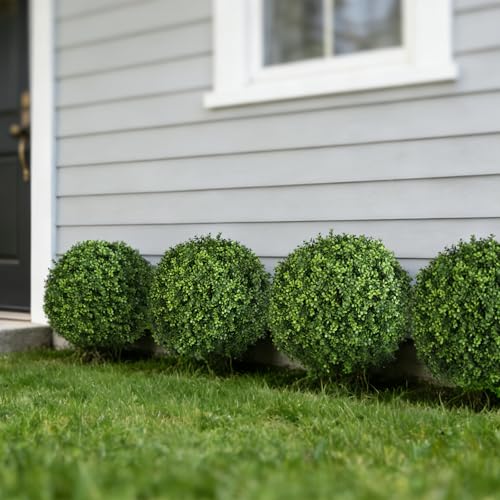Artificial Boxwood Ball Bush- Faux Boxwood Decorative Balls for Backyard, Balcony,Garden, Wedding and Home Décor (2, 22inch)