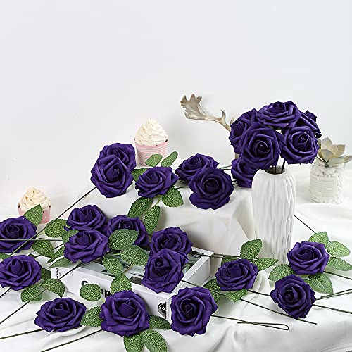 Fake Leaves for Roses Decorations, 80pcs Bulk Green Rose Leaves with Stems for DIY Wedding Bouquets Centerpieces Party Decorations Rose Vine Wreath Garlands Supplies - color: 80pcs Green
