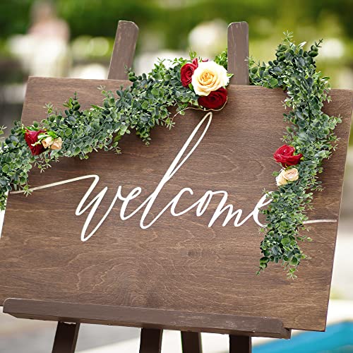 Sggvecsy Artificial Eucalyptus Garland 4 Pack Fake Eucalyptus Greenery Garland Faux Hanging Plants Artificial Vines, 5.6 Feet/Strand for Wedding Backdrop Arch Wall Table Party Outdoor Festival Decor - size: 4 Pack