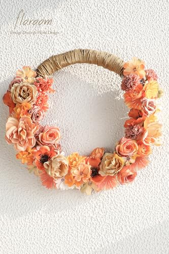 Floroom Mini Artificial Flower Heads Burnt Orange & Terracotta Fake Peony Daisy Rose Multicolor Small Faux Silk Flower Heads for Cake Craft Garland Wedding Party Graduation Cap DIY Home Decoration - color: Dusty Bloom Terracotta