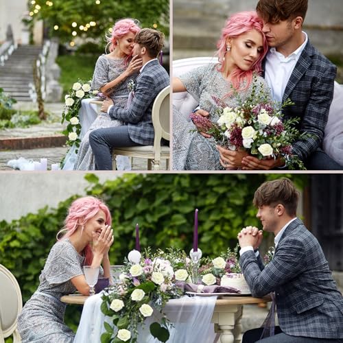 200PCS Ivory Realistic Roses - Artificial Latex Foam Flowers with Bendable Stems & 100PCS Leaves for Wedding, Home and Party DIY Decor - color: Ivory, size: 200