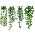 Sggvecsy Fake Hanging Plants 4 Pack Artificial Hanging Eucalyptus Plants Fake Potted Greenery Faux Eucalyptus Mandala Vine Ivy Vine Leaves Pea Pod for Home Indoor Outdoor Wall Garden Decor