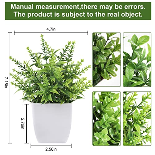 Der Rose 4 Pack Fake Plants Mini Artificial Greenery Potted Plants for Home Decor Indoor Office Table Room Farmhouse - color: Green