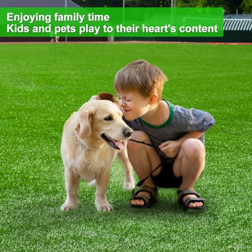 Artificial Grass Turf 7 Feet X 15 Feet, 1.38" Height Perfect Fake Grass Rug with Drainage Holes, Indoor/Outdoor Artificial Turf Mat for Garden Lawn Balcony Pet Landscape Decoration - size: 7 Feet X 15 Feet