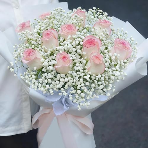 150Pcs Babys Breath Artificial Flowers-Gypsophila Babys Breath Flowers Artificial Bulk-White Real Touch Fake Flowers for Wedding Home Garden Decor - size: 150 Pcs