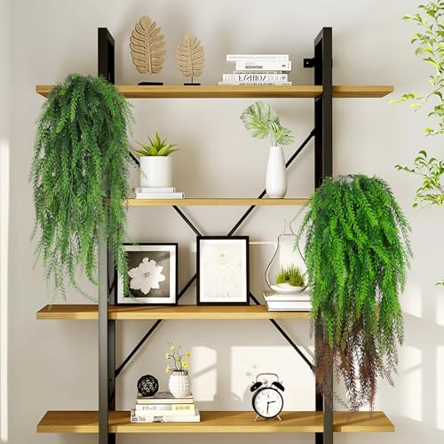 RECUTMS 4 Pack Artificial Hanging Plants Fake Hanging Ferns Plants UV Resistant Artificial Fake Ivy Vines Greenery for Outdoor Wall House Room Garden Wedding Party Holiday Indoor Decor - color: Red Ferns