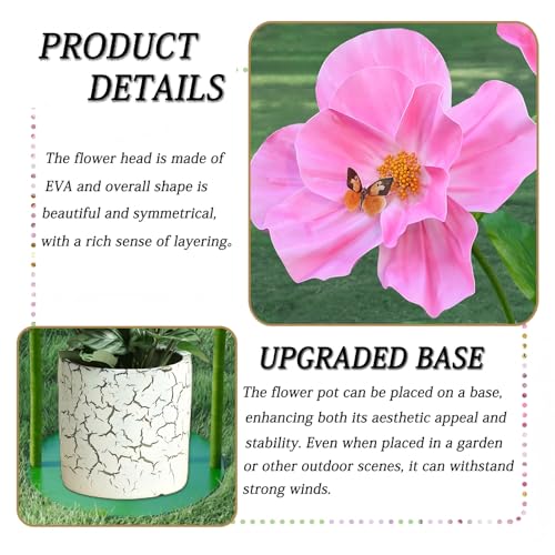 5.8 Ft Giant Artificial Flowers for Decoration,Large EVA Flower Decor,Wedding Arrangements, Birthday Party Banquet Background,Hotel,Office,Window Display(Pink) - color: Pink