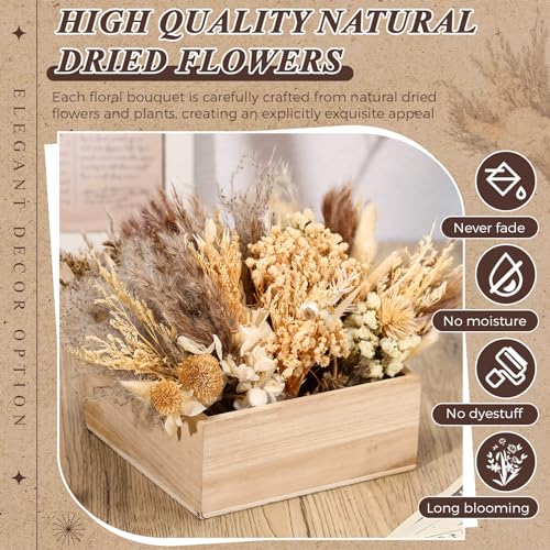 Layhit 24 Pcs Boho Dried Flower Bouquet Mini Wedding Handmade Dry Flowers Decor for Vase Crafts DIY Photo Boutonniere for Men Floral Plant for Bridesmaid Gift Birthday Decor(Stylish) - style: Stylish