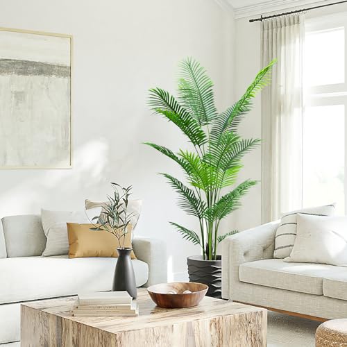 HAIHONG 6FT Artificial Palm Tree,Faux Areca Palm Plant with Real Touch Leaves and Adjustable Branches,Fake Tropical Palm Tree for Home Office Indoor Outdoor Modern Decoration - color: Areca Palm Plant, size: 6FT-1Pack