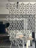 Hanging Room Divider-12Pcs 3D DIY Hexagram Felt Surface High Density Polyester Fiber Board Flower Venus 14"x12" Cut Room Home Office Decoratio Screen Partition(Silver Grey) - color: Silver Grey
