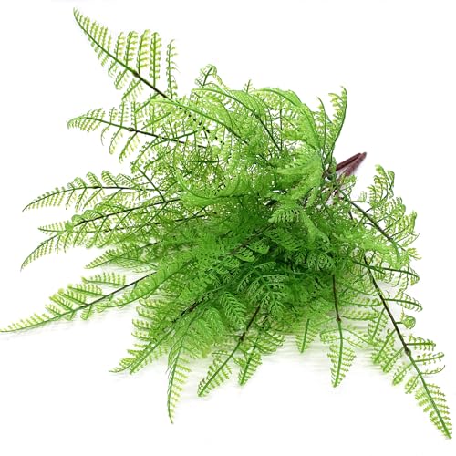 PASYOU Artificial Ferns Plants, Fake Fern Bushes Plastic Leaves Shrubs Décor for Indoor Outdoor Garden Party Verandah Wedding DIY Decoration Planter Filler Greenery 4 Pcs - color: Green Fern Shrubs / 4 Pack