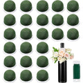 Tessco 24 Pcs Mini Floral Foam Holder Round Floral Foam with Green Arrangement Wire Arrangement Supplies for Table Wedding Wine Bottle Decor