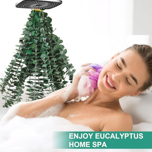 Tavkite 20 Pcs Dried Eucalyptus Stems for Shower, 17'' Natural Real Preserved Eucalyptus Leaves Branches Hanging, Fresh Plant Bundle for Home SPA Bathroom Wedding Wall Vase Decor, Bath Essentials - size: 20PCS