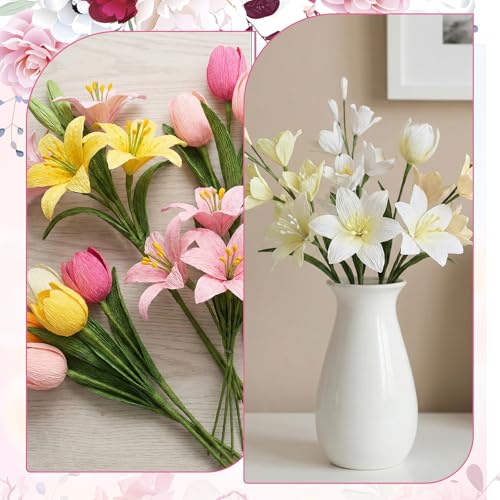 1400Pcs Flower Stamens 3mm Yellow Double Heads Handmade Stamen for Flower Making Artificial Floral Stamens for Crafts Wedding Bouquet Scrapbook Decoration Easter Supplies