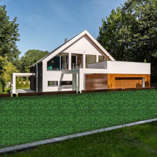 AOKIIE 20"x20" Artificial Grass Wall 24Pcs UV-Anti Boxwood for Outdoor | Grass Wall Panels UV-Anti & Weatherproof Boxwood Hedge, Privacy Greenery Screen for Outdoor Patio, Garden Fence Backdrop - size: 20X20 24PCS
