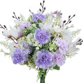 6 Pcs Purple Silk Flowers Cemetery Flowers for Grave Vase Lavender & Lilac Flowers Artificial Light Purple Silk Floral Arrangements for Wedding Home Table Centerpieces Cemetery Decorations