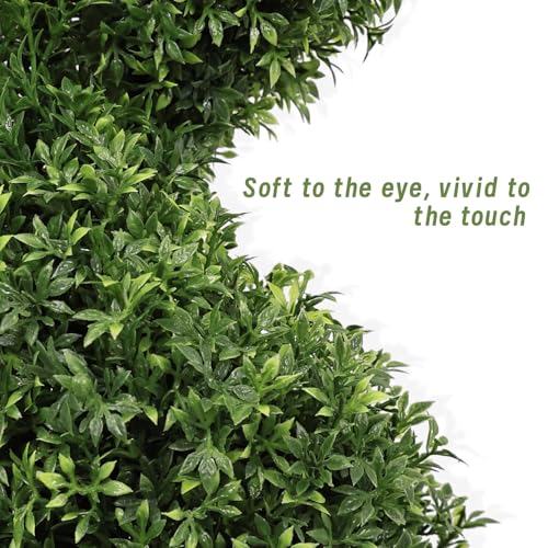 4ft Spiral Boxwood Topiary Trees Artificial Outdoor Set of 2 - UV Resistant Faux Plants for Outside Planters, 48" Fake Twisted Tree for Front Porch Decor - color: Boxwood Leaves, size: 4FT