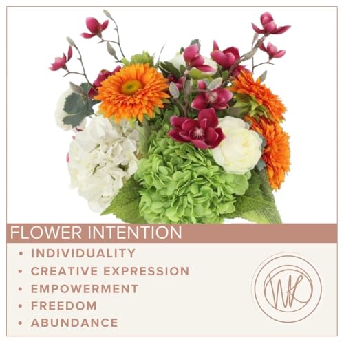 Flourish Your Own Way, Faux Floral Arrangement, Large-Size Premium Artificial Indoor Flower Display with Beautiful Blooms and Foliage That Lasts Forever - High Energy Natural Looking Floral - color: Flourish Your Own Way