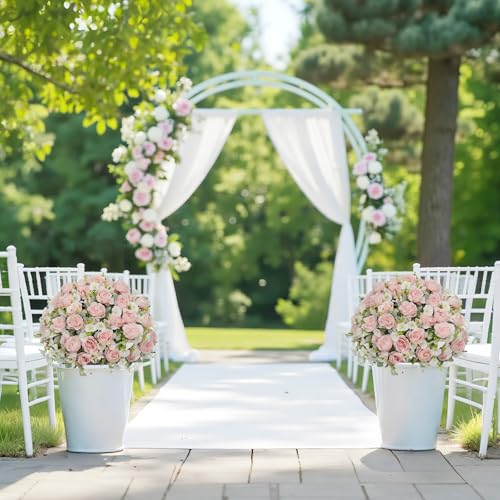 24" Artificial Potted Flowers for Outdoors Set of 2 - UV Resistant Faux Pink Silk Peonies with Eucalyptus Plants in Cement Pots for Outside Front Porch Home Indoor Decor - color: Blush Pink, size: 24" Classic Peony