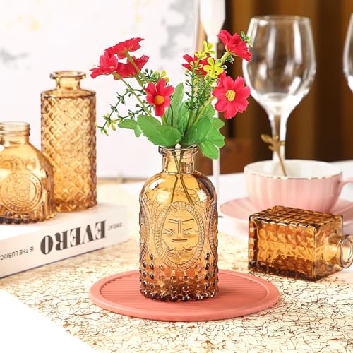 Glass Bud Vases,Small Vase for Flower,Vases for Centerpieces,Vintage Mini Vases for Wedding Decor,Home Table Decorations Diffuse Bottles,Ideals for Gifts(Pack of 30,Dark Brown) - color: Dark Brown, size: 30 pcs