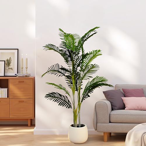 Christopher Knight Home Alene Set of 2 61''H Artificial Tree Indoor, Artificial Palm Tree with Nursery Pot, Tropical Style Faux Tree and Black Plastic Pot, Artificial Plant for Home Office Decor,Green - color: Green/61''h