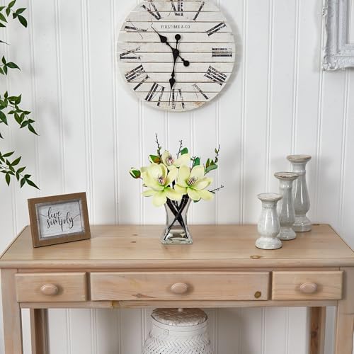 Nearly Natural 4534-WH Magnolia Arrangement with Vase,White