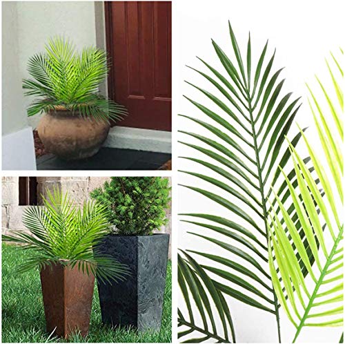Artificial Palm Plants, Fake Greenery Decor Plastic Tropical Palm Tree Shrubs for Outdoor Indoor Home Garden Verandah Party Wedding Table Centerpieces DIY Christmas Decoration Planter Filler 1 Pack - color: Palm Plant / 1pcs